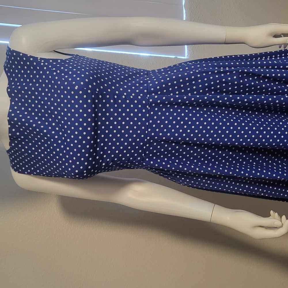 Retro Blue Polka Dot Dress